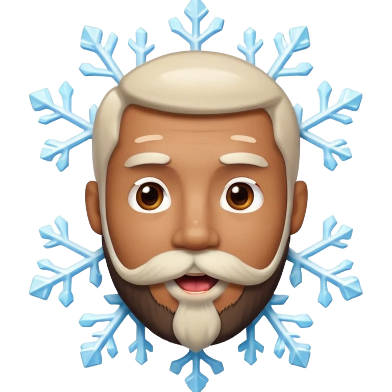 Guy with beard with snowflake on his tongue  emoji