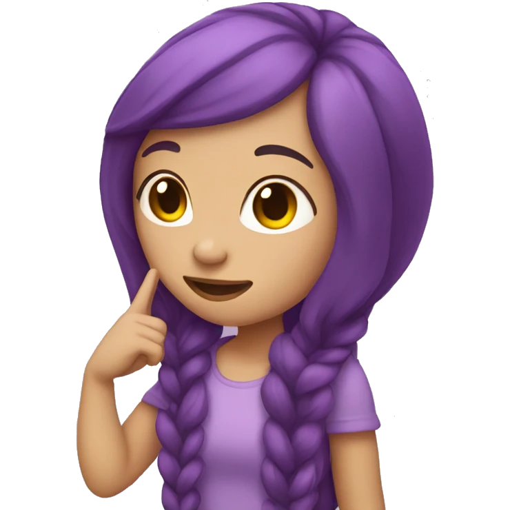 girl with long purple hair and light skin saluting emoji