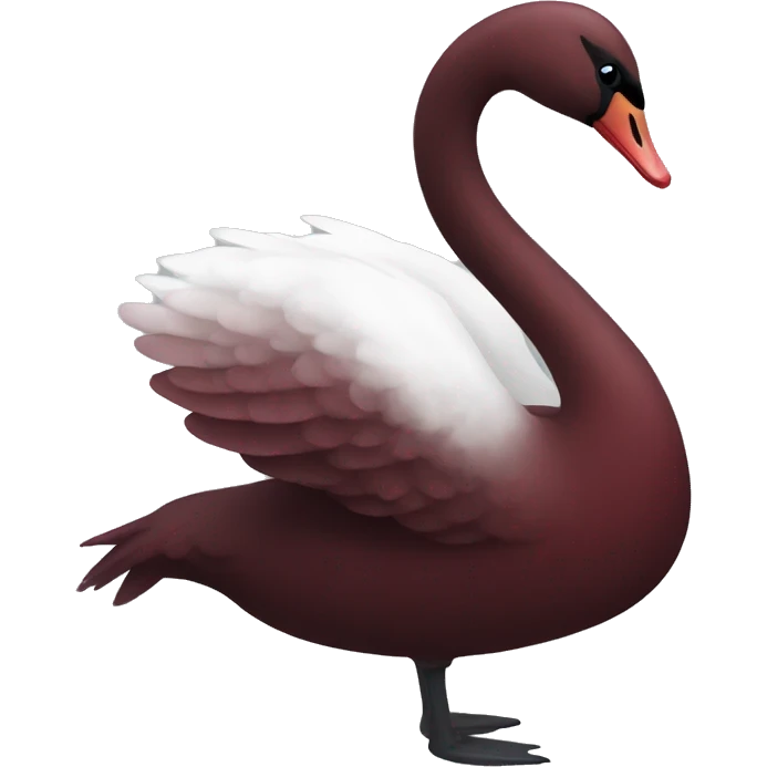 Dark red swan with some white spots  emoji