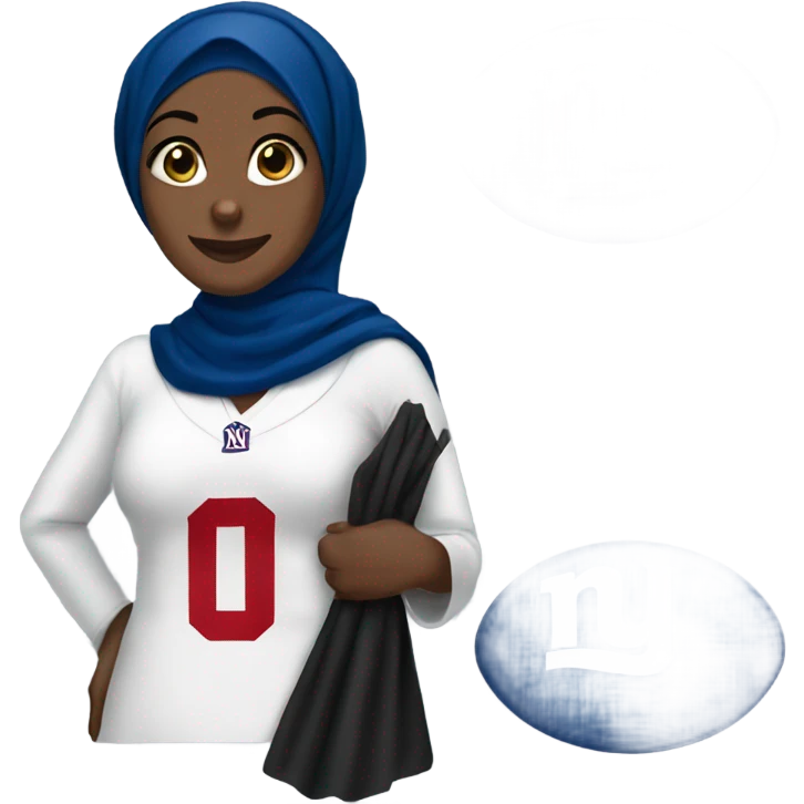 Black Hijabi holding NY Giants sign emoji