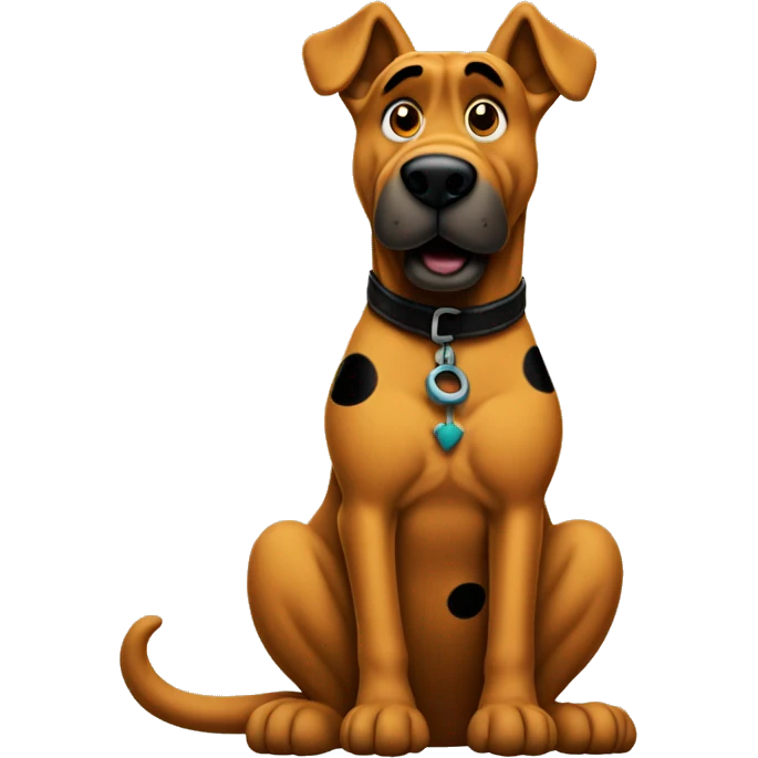 scooby doo with black dots sitting emoji