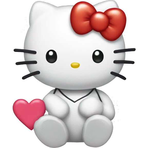 hello kitty with heart emoji