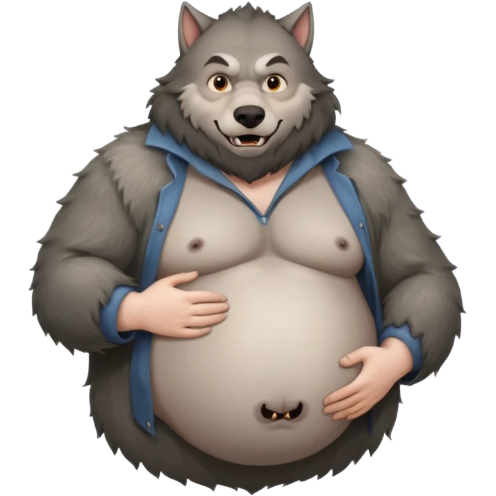 A Werewolf pregnant man, his belly huge and round emoji