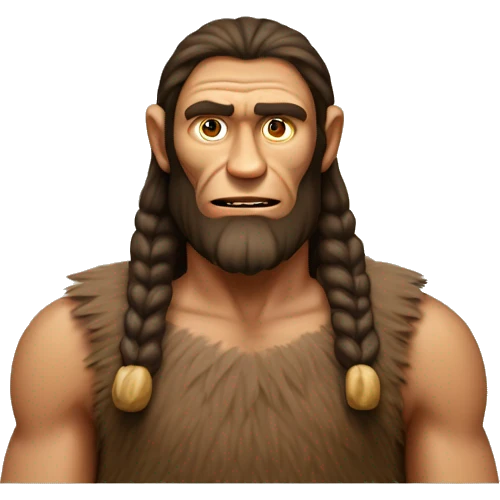 Homme de cro magnon préhistorique ressemblant à un singe emoji