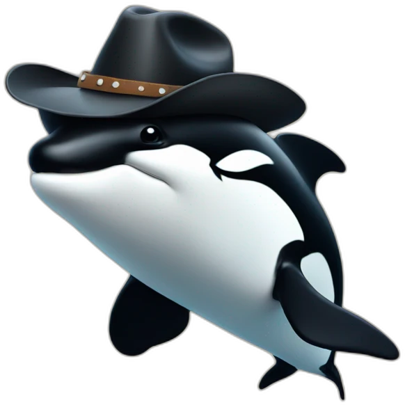 orca with a cowboy hat emoji