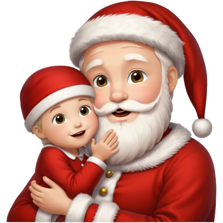 Santa Claus kissing kid emoji