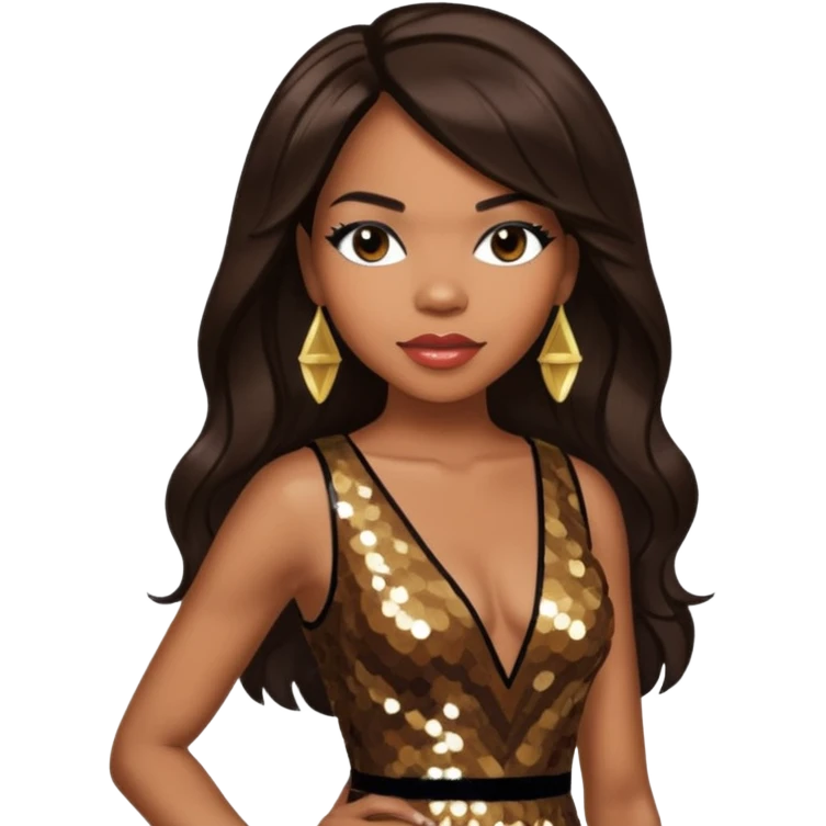 Tenitra Michelle Williams, R&B Singer from Destiny's Child with long dark brown hair, medium dark skin emoji