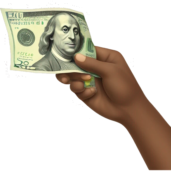 hand holding euro money emoji