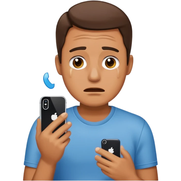 Man crying with iPhone 16 emoji