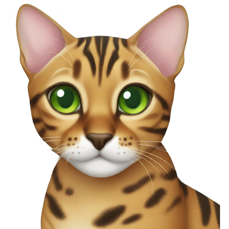 bengal cat with green eyes  emoji