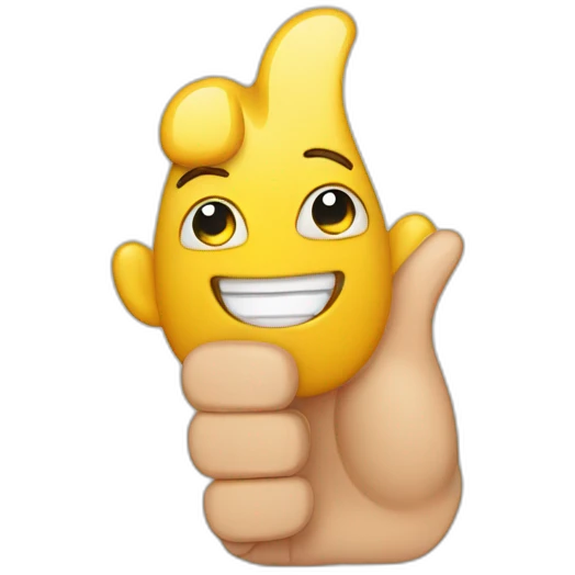 A thumbs up in tears emoji