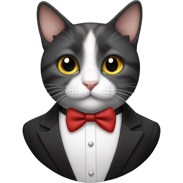Cat wearing tuxedo emoji