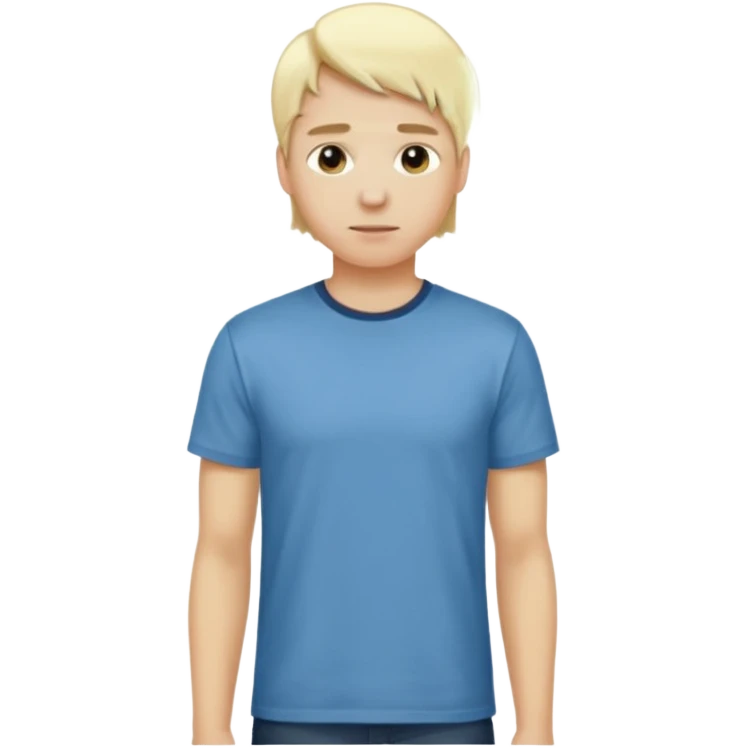 Create a person who is standing still, doing nothing, with blond hair, in the iOS 18 style. emoji