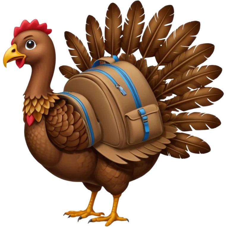 Turkey with backpack emoji