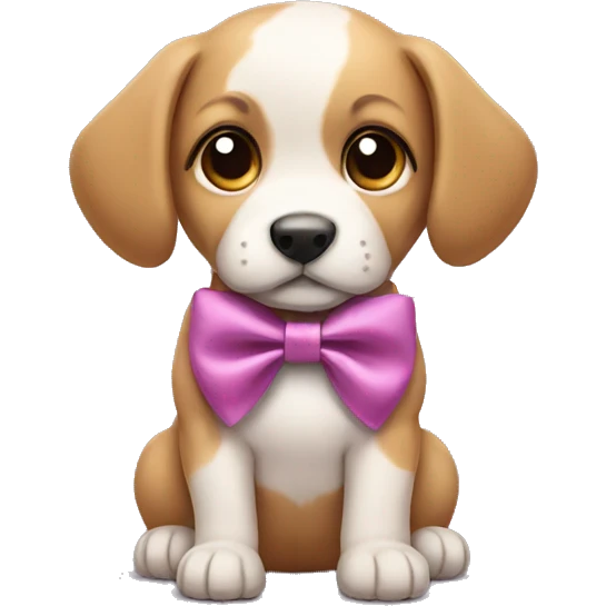 Puppy wearing a bow emoji