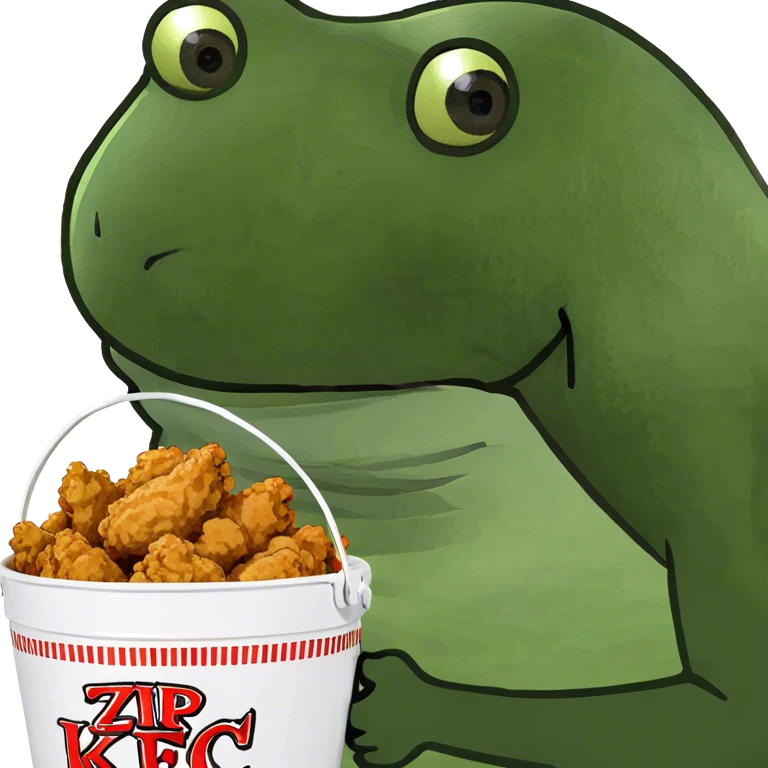 bufo raises a bucket of KFC chicken emoji