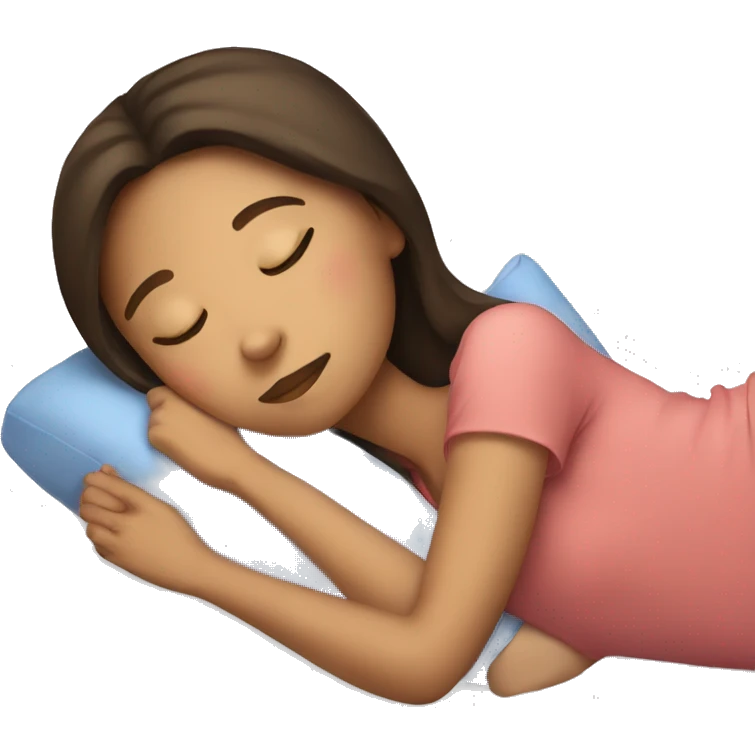 Brunette girl sleeping emoji