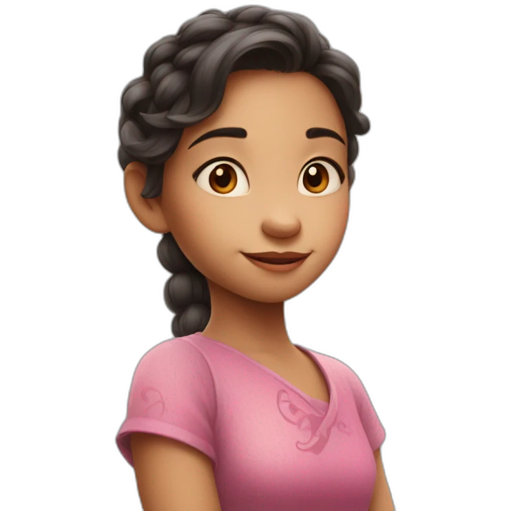 Cute Pixar Disney looking girl dragon emoji