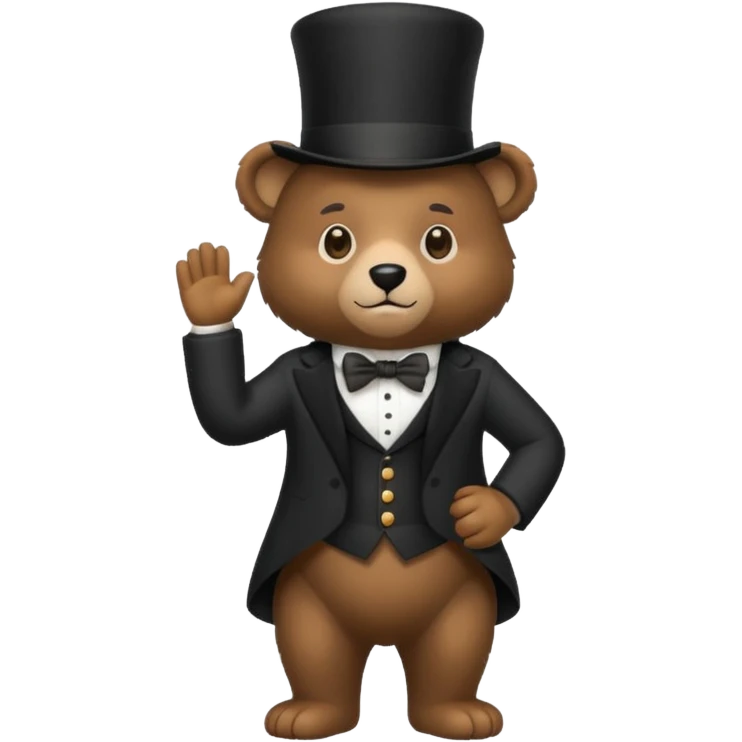 Bear with a full black tophat emoji