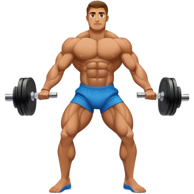 side-view bodybuilder dumbbell lunges emoji