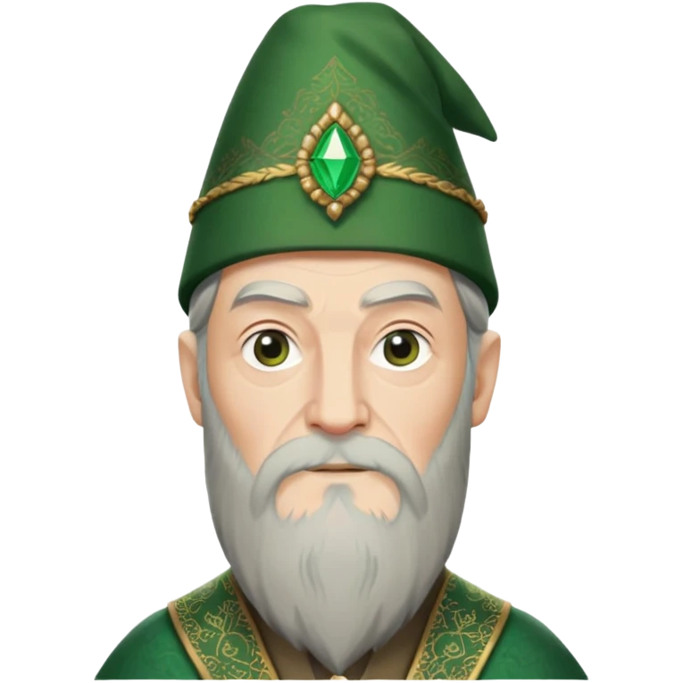 albus dumbledore from harry potter with green fez hat and decorative patterns without gem emoji