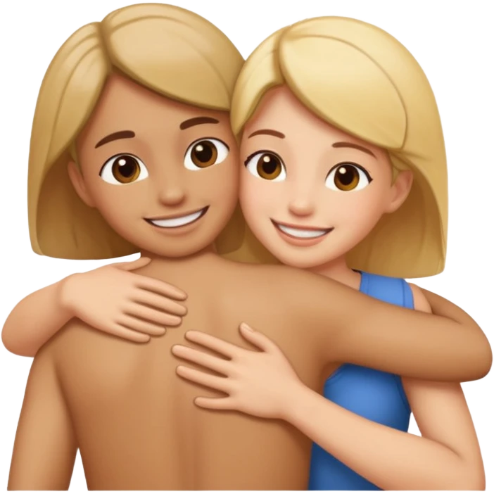 rubbing each others back emoji