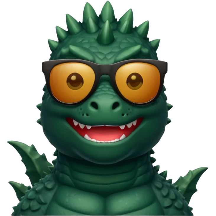 Godzilla wearing sunglasses emoji