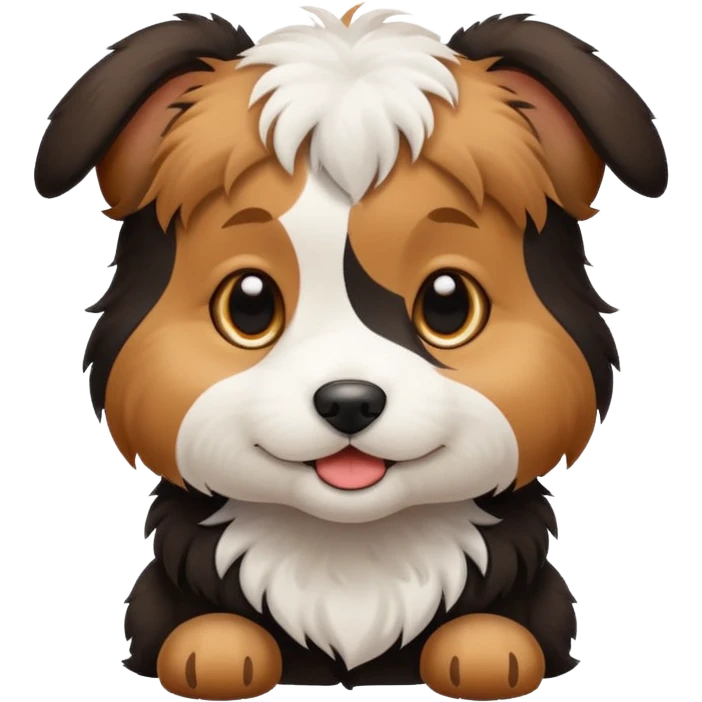 puppy with black, white, and brown fur emoji