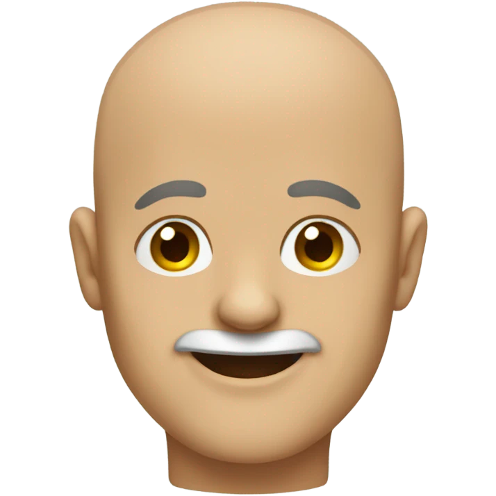bald man smiling against bricks emoji