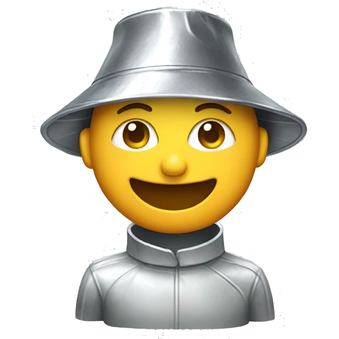 Person wearing a tin foil hat emoji
