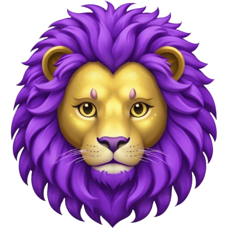 glitter purple and cian lion emoji