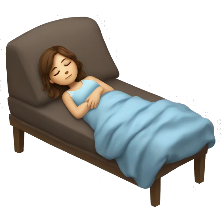 girl with brown hair sleeping cozy  emoji