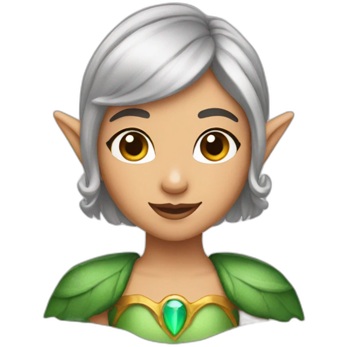 Elf girl with tiara and bob haircut emoji
