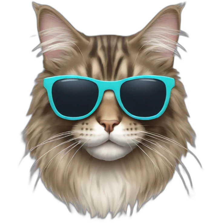 maine coon with sunglasses emoji