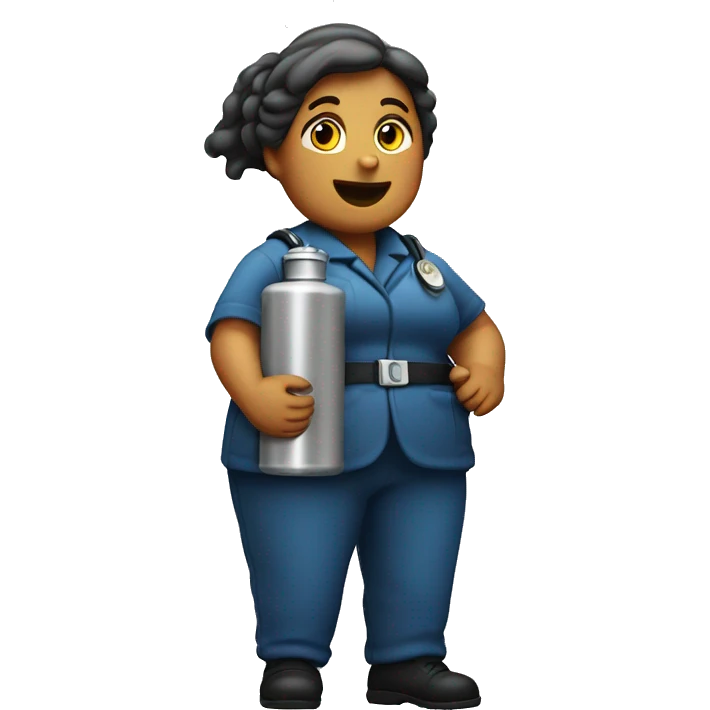 Old fat female EMT holding a flask emoji