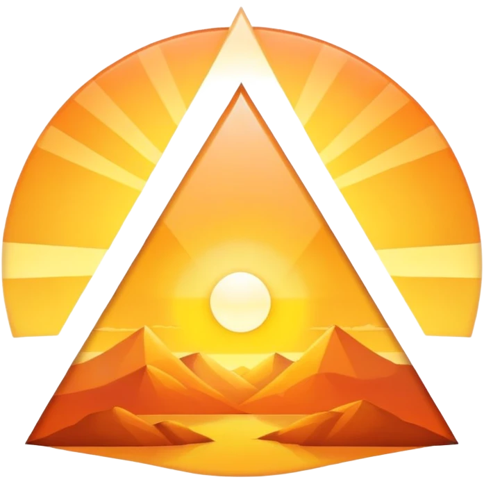 Triangle shaped sunrise emoji
