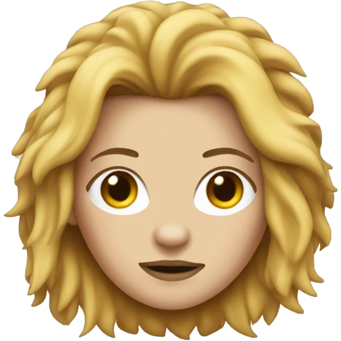 white girl with lion mask emoji