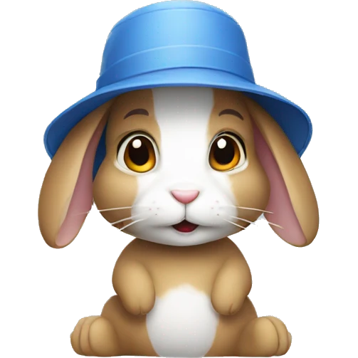 A rabbit wearing bucket hat emoji