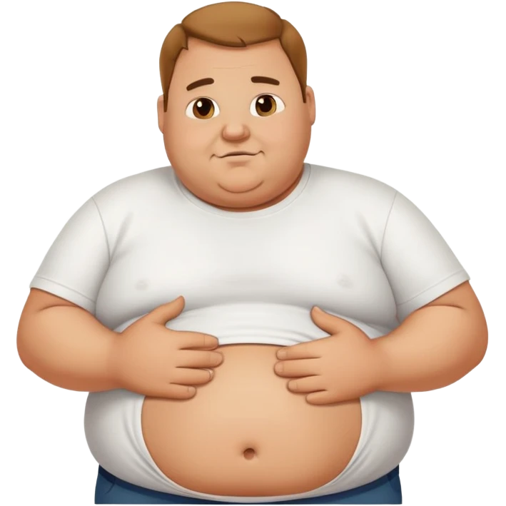fat guy rubbing his stomach emoji