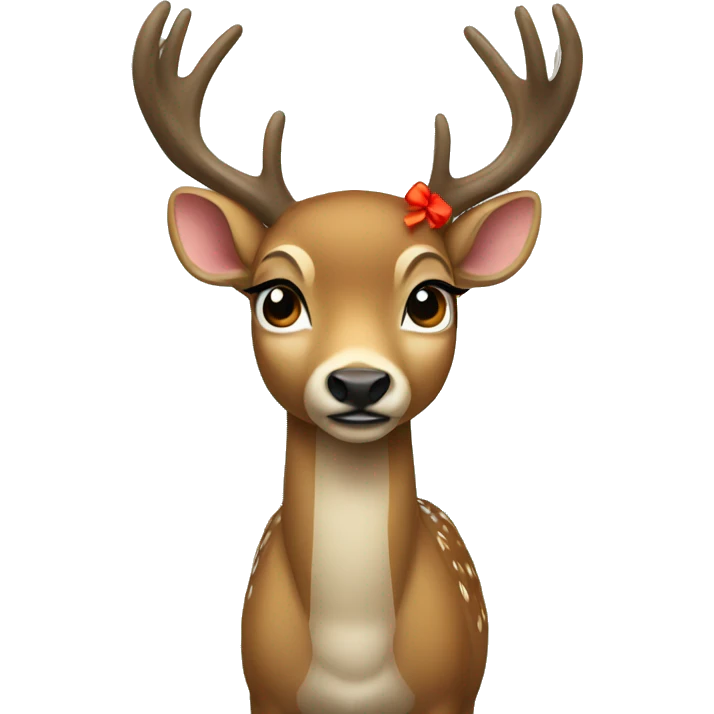 a deer with a bow emoji