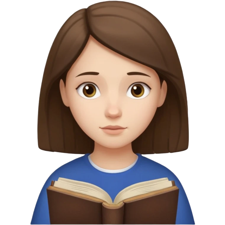 a girl reading the Bible, simple and expressive, no text emoji