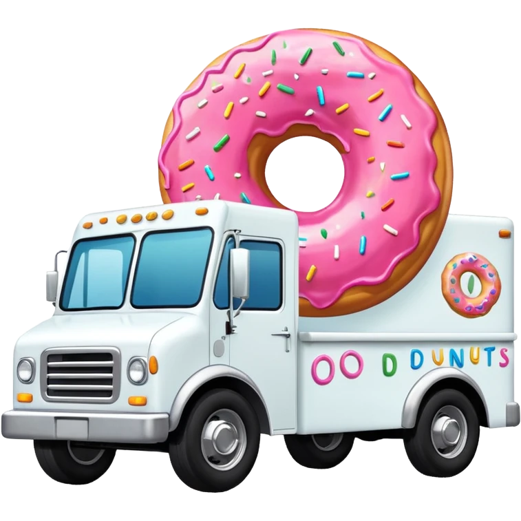 big donut truck with donut decals, frosting decals and sprinkle decals emoji