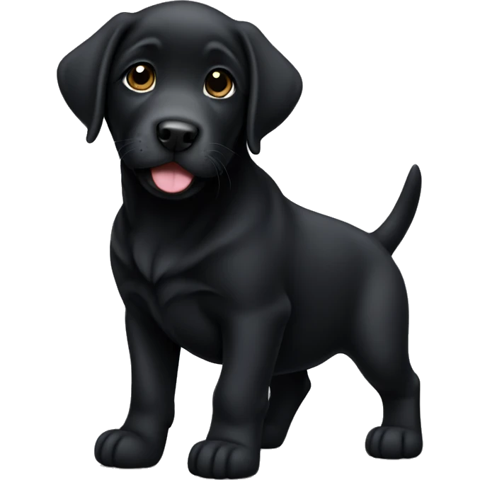 Black Labrador puppy standing emoji