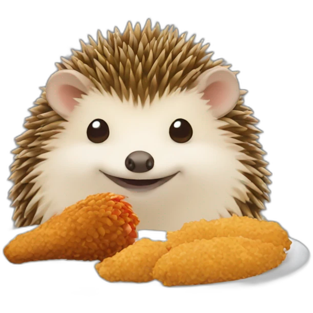 Hedgehog eating fried chicken emoji
