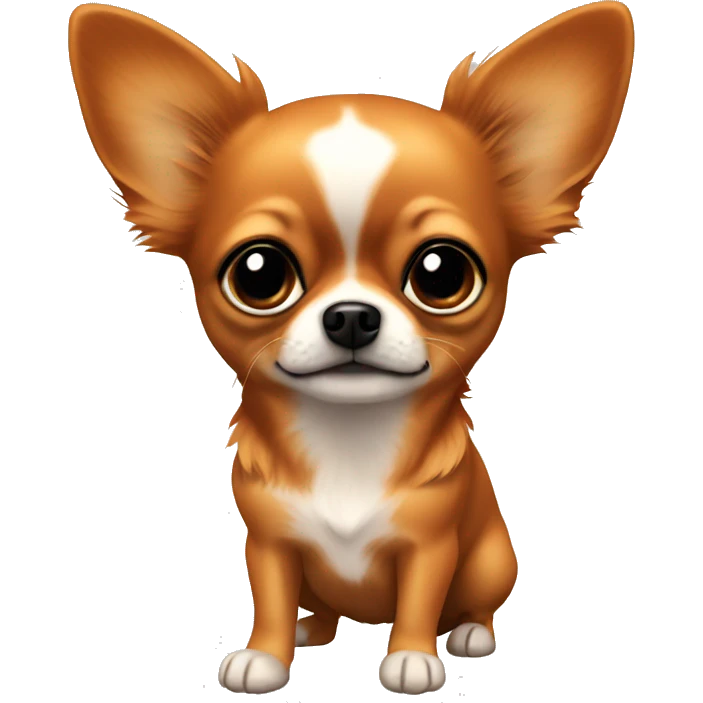 Dark orange long hair chihuahua with black mouth and ears emoji