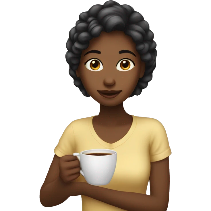 A girl drinking coffee  emoji