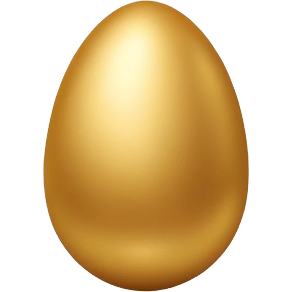simple cartoon style golden egg, shiny, minimal emoji