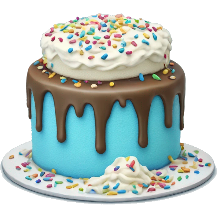 Realistic Blue icing vanilla cake with sprinkles  emoji