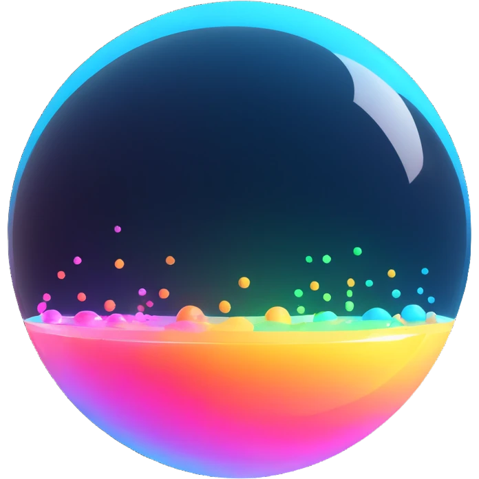 Floating multicolor orb with a soft glow — a little futuristic, particles. emoji