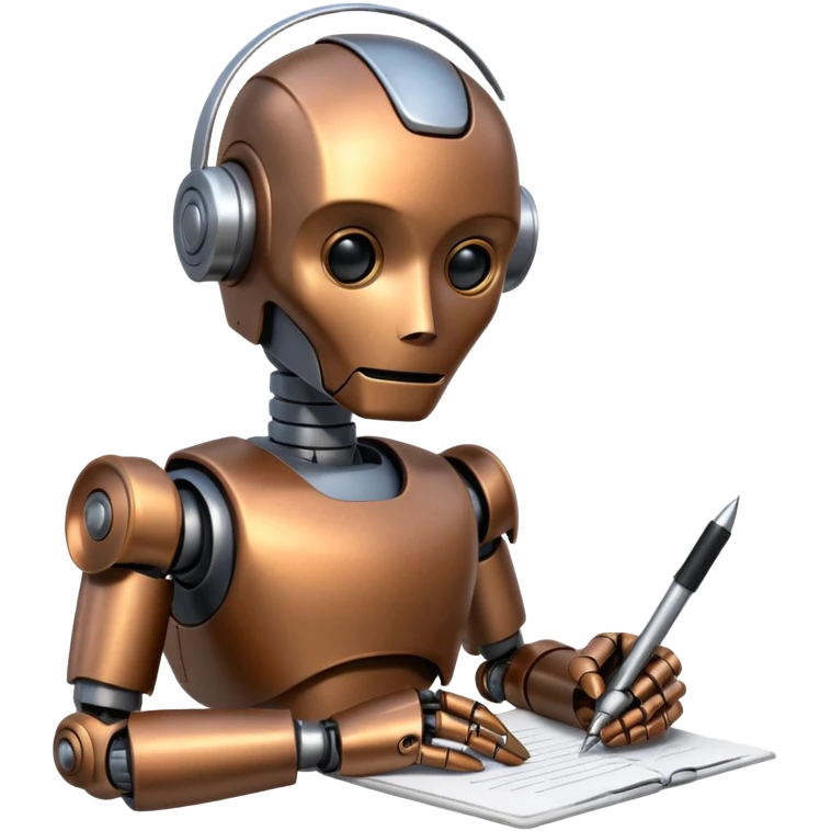robot writing document emoji